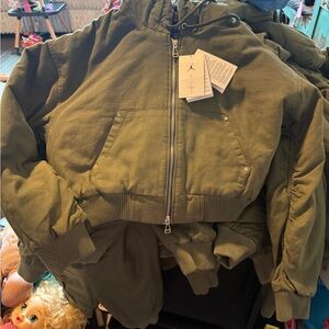 Nike air Jordan x Travis Scott women’s canvas jacket hooded $350 retail. NWT